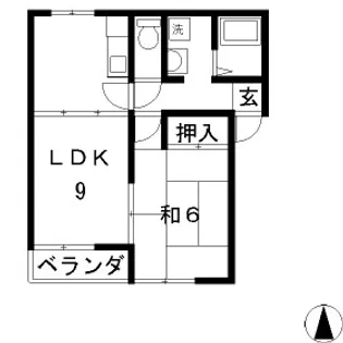 コーポサンライズ【202号室】の間取り