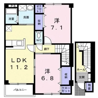 コーポ関口B【2階】の間取り