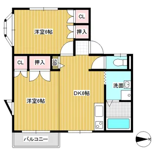 サニーハウスせせらぎ2【205号室】の間取り