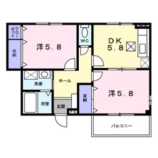 ル プティ パビョンⅡ【1階】の間取り