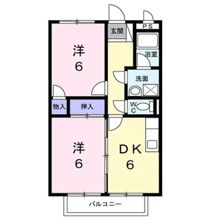 Surplus六供A【206号室】の間取り