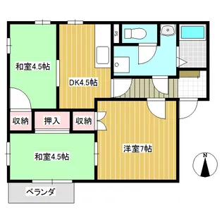 フレグランス長土呂E【201号室】の間取り