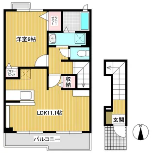 シャン・ド・フィオーレ【202号室】の間取り