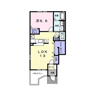 リバーサイド平塚B【101号室】の間取り