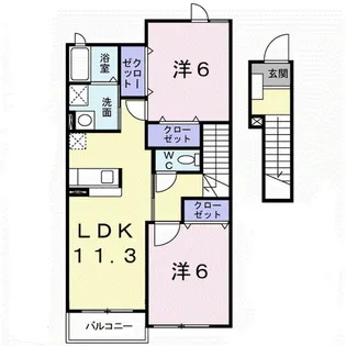 エスト・ノールA【2階】の間取り