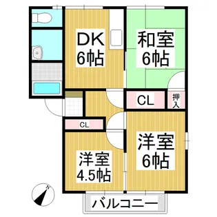 メゾンブルースカイ【102号室】の間取り