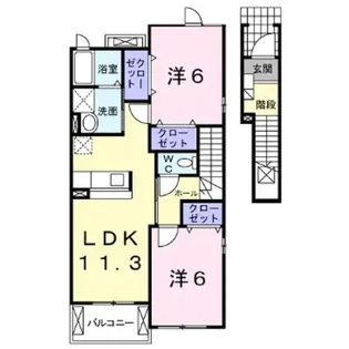 ヴィラ ウィークス【2階】の間取り