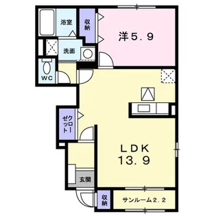 ニューアペックスA【1階】の間取り