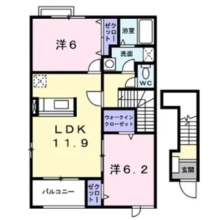 ニューアペックスA【2階】の間取り