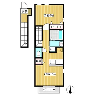 ウィスタリア【202号室】の間取り