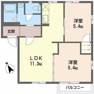 フレグランス上原B【1階】の間取り