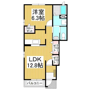 フット・パレスC【101号室】の間取り