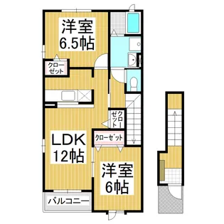 フット・パレスC【201号室】の間取り