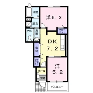 ヒルサイド軽井沢Ⅱ【102号室】の間取り
