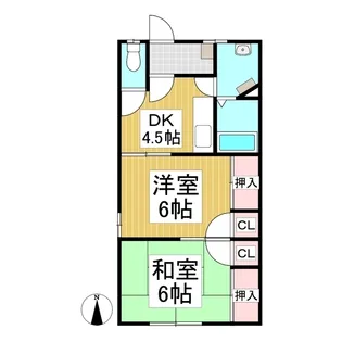 第一内山ハイツ【102号室】の間取り