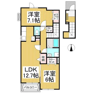 エヴァーラスティング【201号室】の間取り