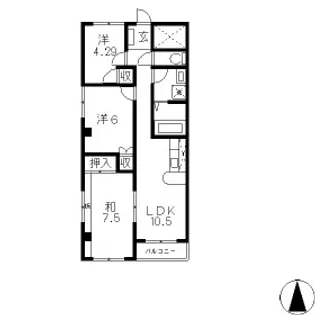 エバーグリーンフォーレスト【403号室】の間取り