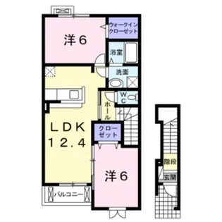 メゾン アンソレイエB【2階】の間取り