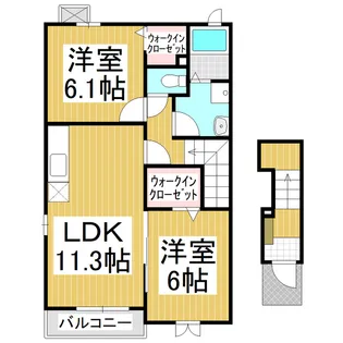 フルーヴ【204号室】の間取り