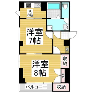 ベルメッソさんぽ館【205号室】の間取り