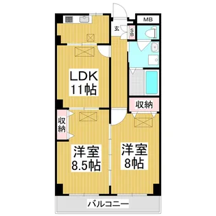 CS栗田ビル【403号室】の間取り