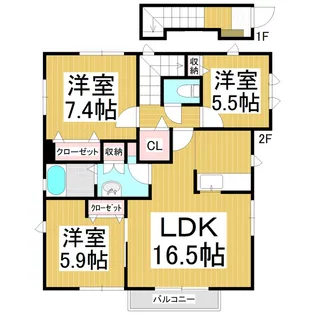 シュピールドーゼ【201号室】の間取り