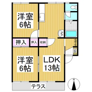 タウニィいなだ【102号室】の間取り