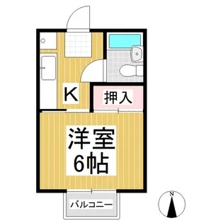 コーポ金子【202号室】の間取り