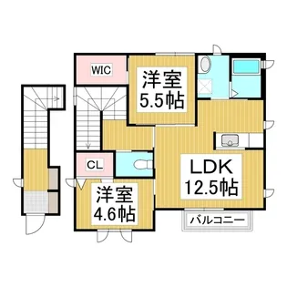 ブルーコート【B201号室】の間取り