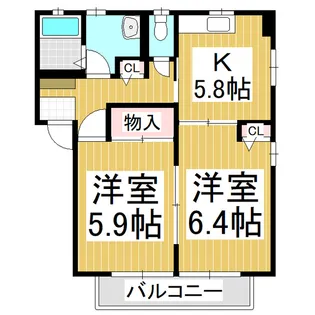 三輪ハウス【2階】の間取り