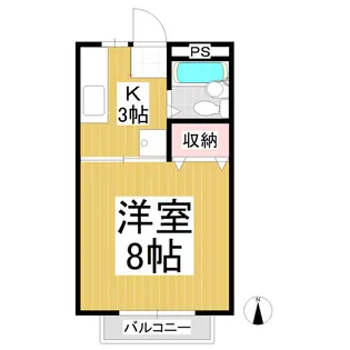 サンシティ箱清水【103号室】の間取り