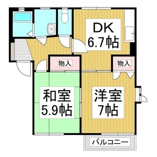 ルミエール西条Ⅱ【1階】の間取り