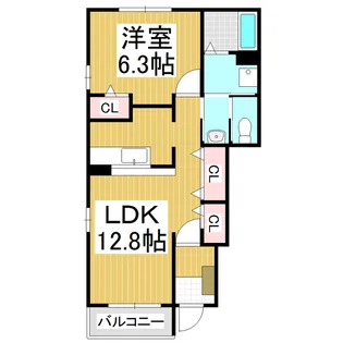 メゾンFナイヤガラⅠ【1階】の間取り