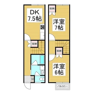 ハイツビケン【2号室】の間取り