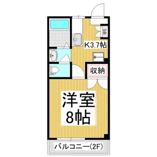 郵ハイツ平田【2D号室】の間取り