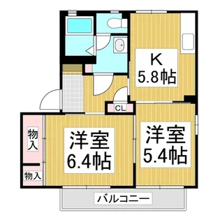 ディアスりんどう B棟【201号室】の間取り