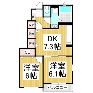 バン・ベール明 A【1階】の間取り