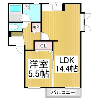 ベルメゾン裾花 N棟【1階】の間取り