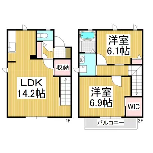 長野県松本市村井町西2丁目【テラスハウス】の間取り