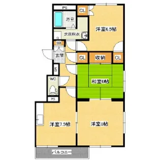 ミレーニア宮澤【501号室】の間取り