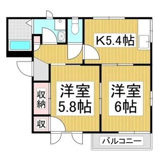ディアスのみぞ A棟【1階】の間取り