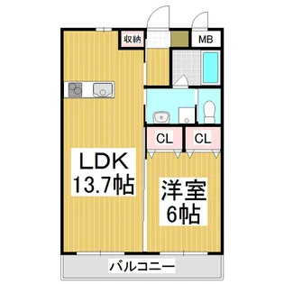 ノエルフラッツ【302号室】の間取り