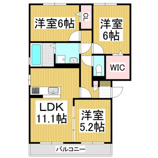 ロイヤルコート大瀬木 Ⅱ【202号室】の間取り