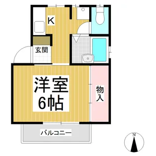 コーポマルミヤ【A102号室】の間取り