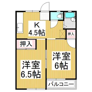 コーポマルミヤ【B202号室】の間取り