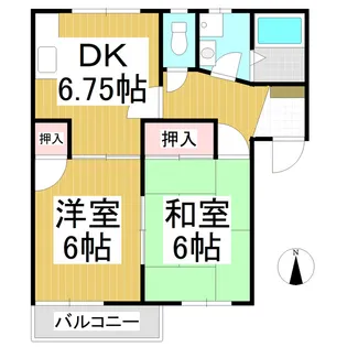 フレグランス川中島【201号室】の間取り
