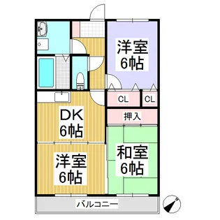 マンション スカイヒルズ【205号室】の間取り