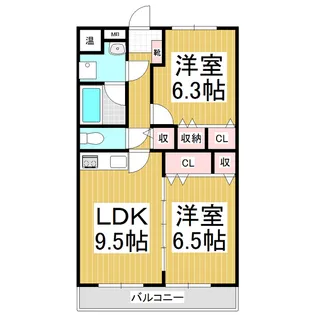 サニーデイパレス【302号室】の間取り