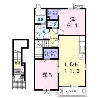 コーポKAJIYA C【2階】の間取り