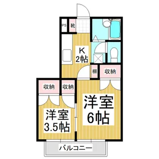 グリーンハイツタウチ A【12号室】の間取り